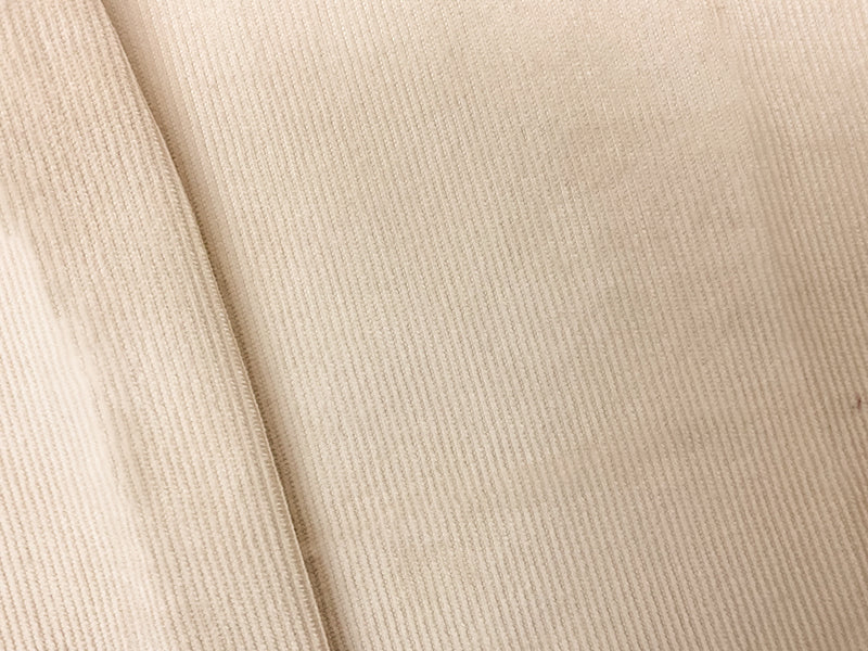 Beige Cotton Spandex Stretch Solid Pinwale Corduroy Woven Fabric