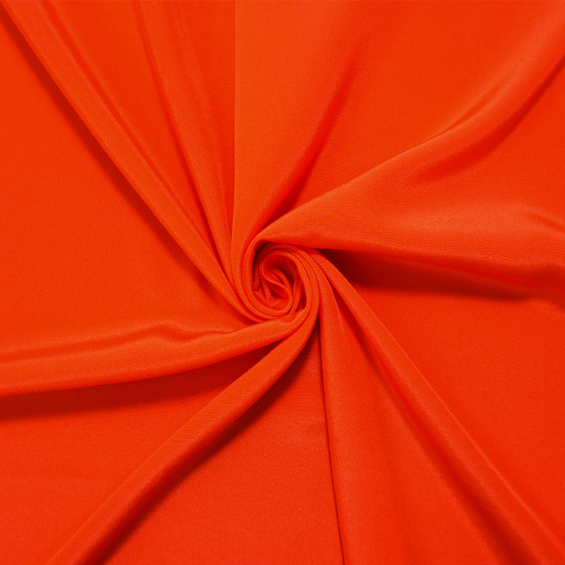 Orange Silk Solid Crepe De Chine Woven Fabric