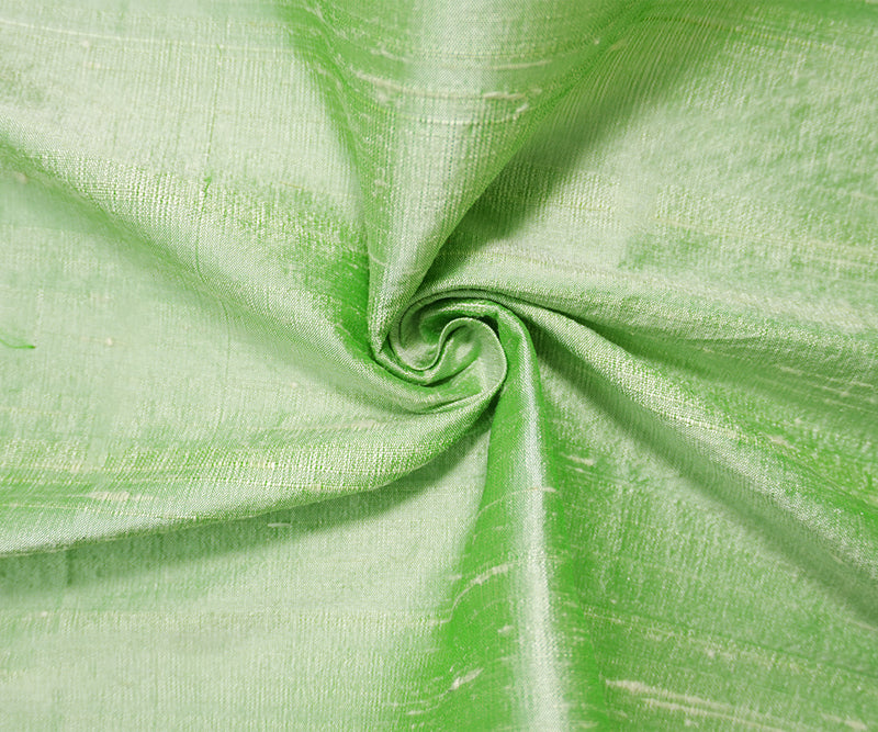 Green Silk Slub Iridescent Dupioni Woven Fabric