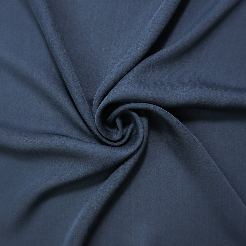 Dark Blue Silk Solid Chiffon Woven Fabric