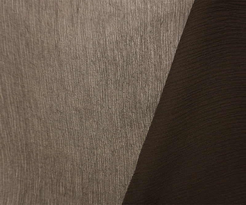 Brown Silk Solid Crinkle Yoryu Chiffon Woven Fabric