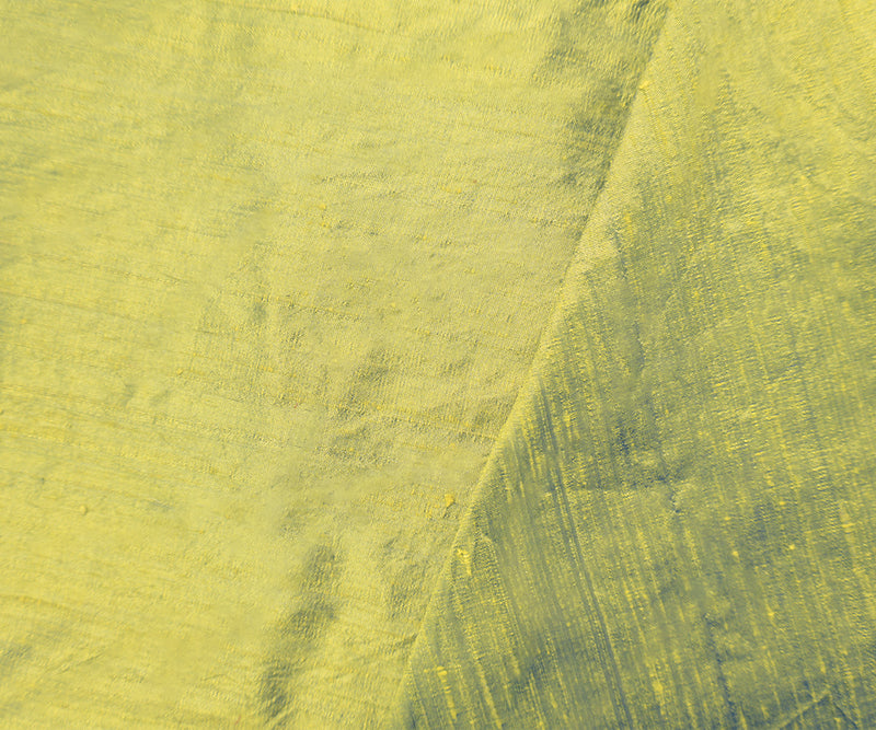 Yellow-Blue Silk Slub Iridescent Dupioni Woven Fabric