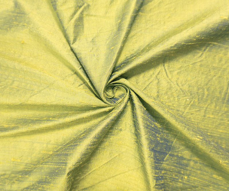 Yellow-Blue Silk Slub Iridescent Dupioni Woven Fabric