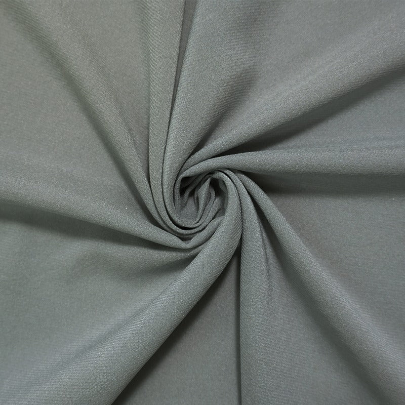 Gray Silk Spandex Solid Chiffon Woven Fabric