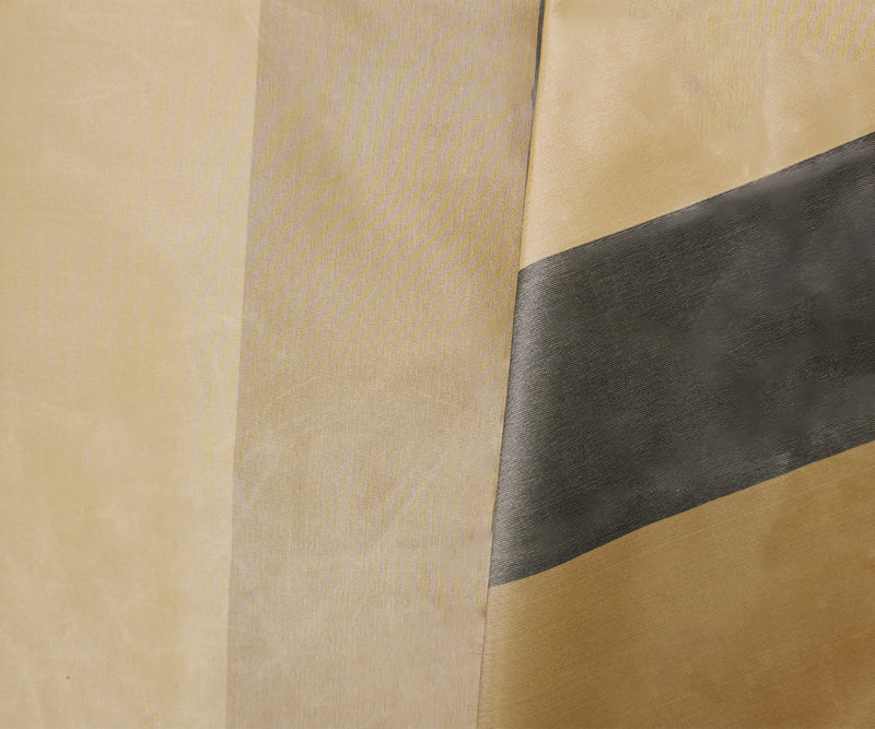 Tan Beige Silk Stripe Taffeta Woven Fabric