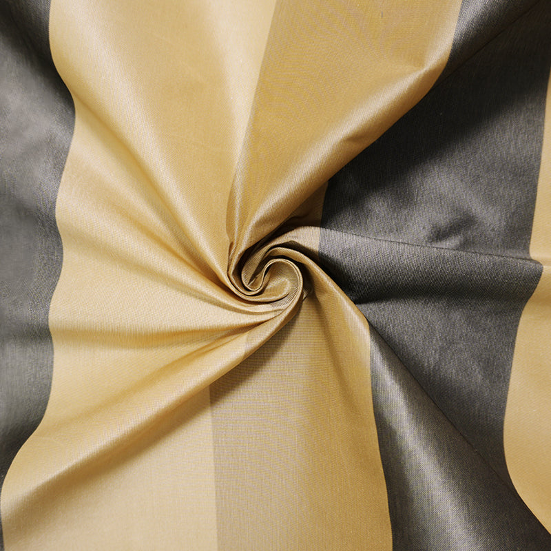 Tan Beige Silk Stripe Taffeta Woven Fabric