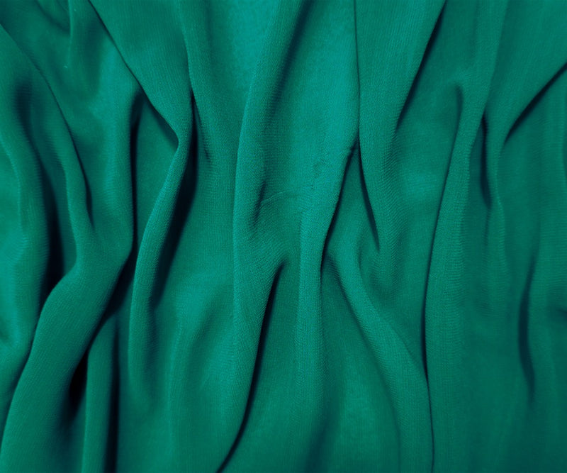 Green Silk Solid Georgette Woven Fabric