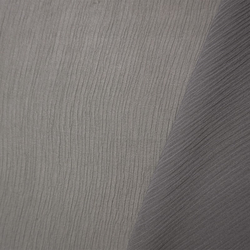 Gray Silk Solid Crinkled Chiffon Woven Fabric