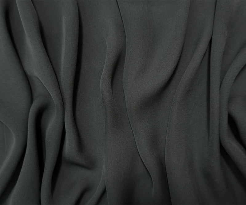 Deep Gray Silk Solid Georgette Woven Fabric