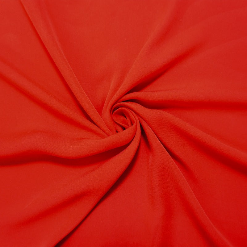 Red Silk Solid Georgette Woven Fabric