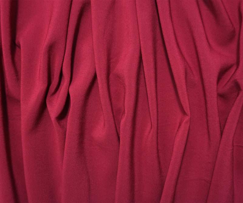 Red Silk Solid Georgette Woven Fabric