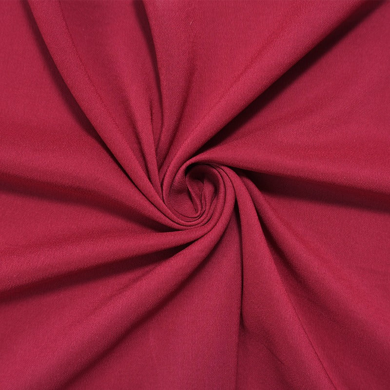Red Silk Solid Georgette Woven Fabric