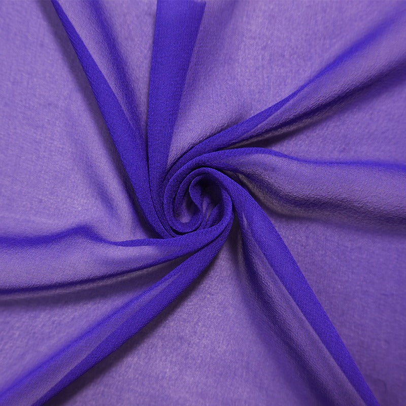 Ultraviolet Blue Silk Solid Chiffon Woven Fabric