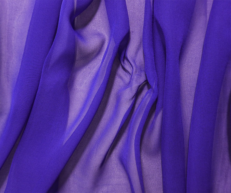 Ultraviolet Blue Silk Solid Chiffon Woven Fabric