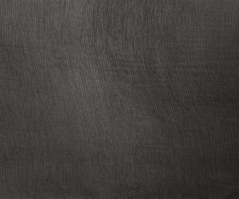 Black Silk Solid Crinkled Chiffon Woven Fabric