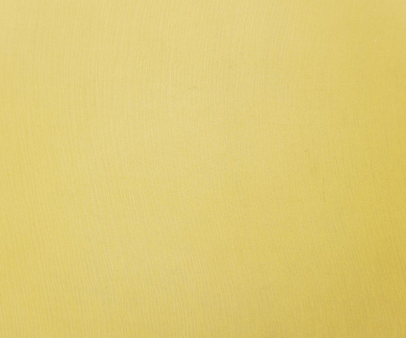 Yellow Silk Solid Crinkled Chiffon Woven Fabric