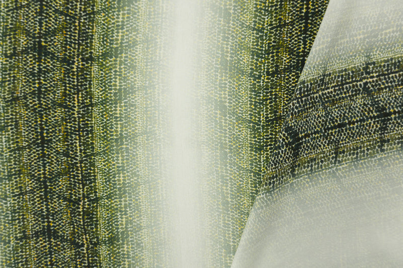 Green Silk Abstract Ombre Printed Crepe De Chine Woven Fabric