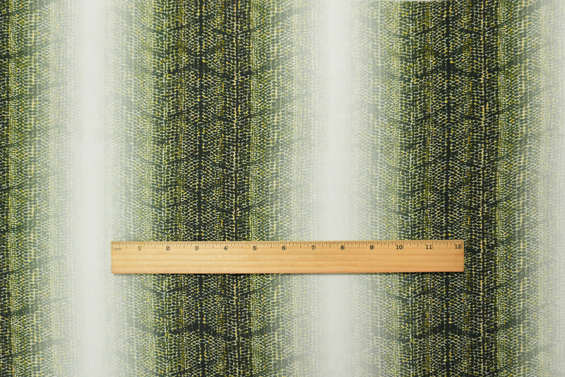 Green Silk Abstract Ombre Printed Crepe De Chine Woven Fabric