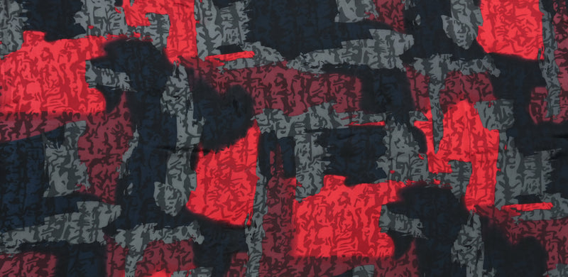 Black Silk Abstract Printed Satin Woven Fabric