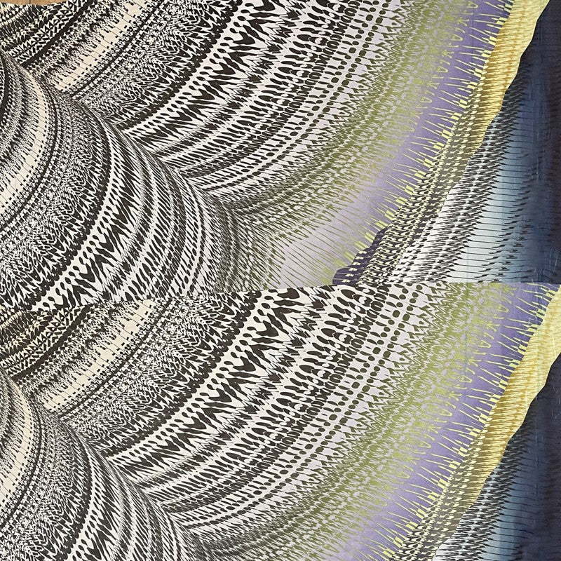Purple-Multi Silk Abstract PANEL Printed Chiffon Woven Fabric