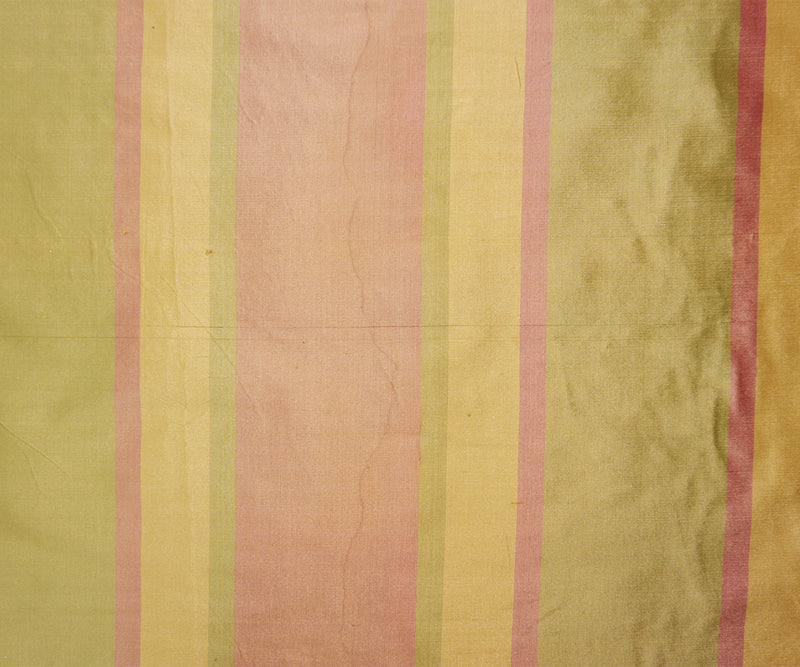 Gold Silk Stripe Taffeta Woven Fabric
