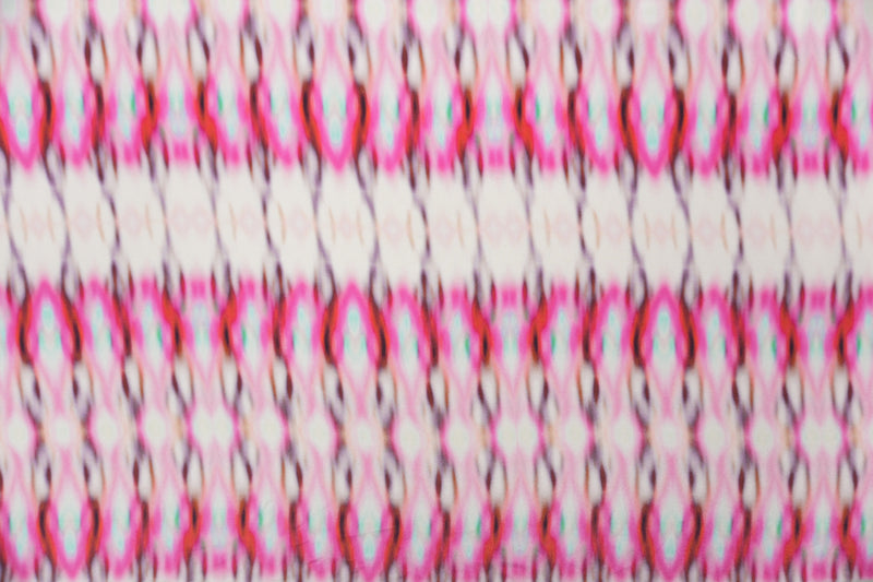 Pink Silk Tie Dye Printed Crepe De Chine Woven Fabric
