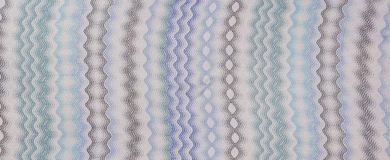 Gray Silk Abstract Wave Printed Dobby Chiffon Woven Fabric