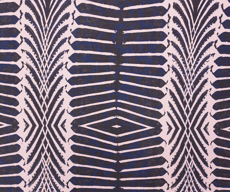 Pink Silk Abstract Printed Crepe De Chine Woven Fabric