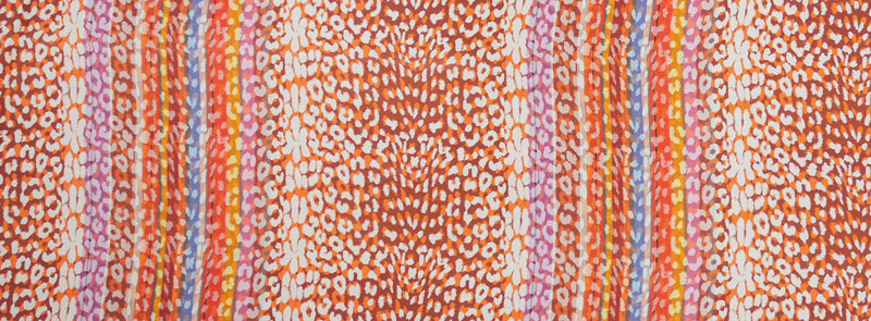 Orange Silk Animal Printed Crepe De Chine Woven Fabric
