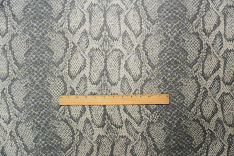 Gray-Multi Silk Reptile Printed Chiffon Woven Fabric