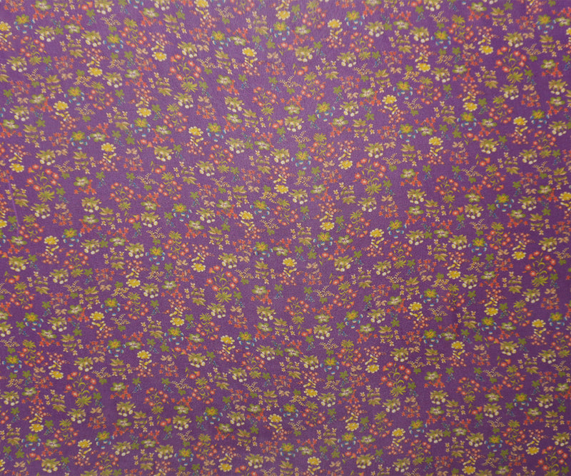 Purple Silk Floral Printed Chiffon Woven Fabric