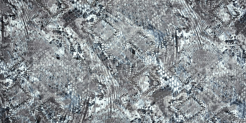 Navy-Multi Silk Animal Abstract Printed Chiffon Satin Woven Fabric