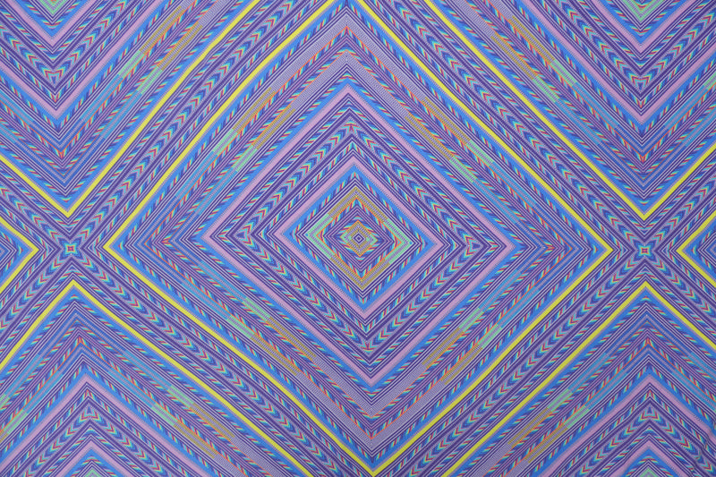 Purple Silk Diamond Printed Crepe De Chine Woven Fabric