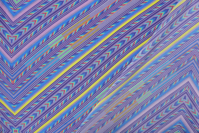 Purple Silk Diamond Printed Crepe De Chine Woven Fabric