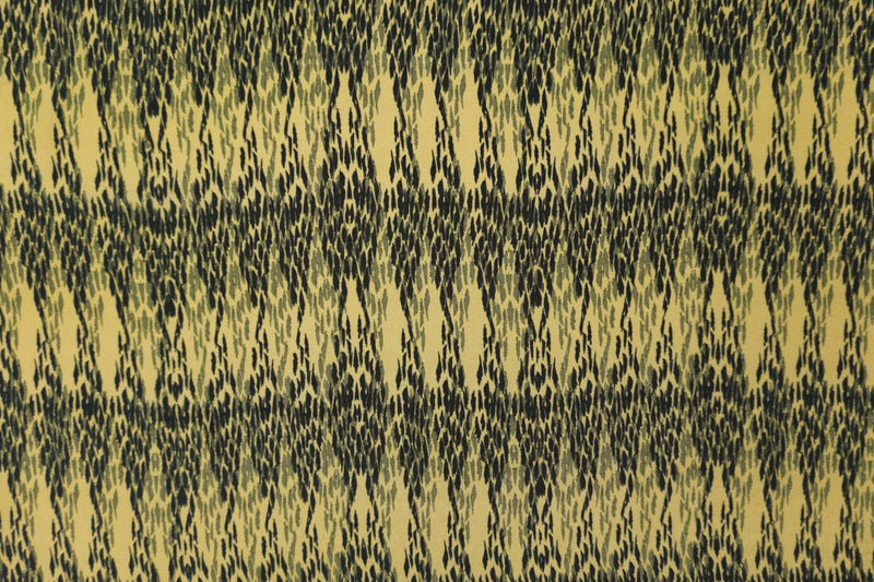 Green Silk Abstract Printed Crepe De Chine Woven Fabric
