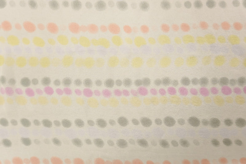 Ivory-Multi Silk Stripe Dot Printed Chiffon Woven Fabric