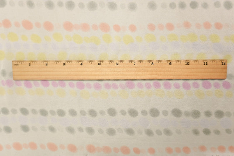 Ivory-Multi Silk Stripe Dot Printed Chiffon Woven Fabric
