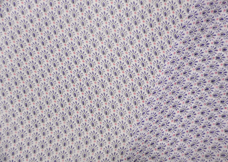 White-Multi Silk Abstract Printed Chiffon Woven Fabric