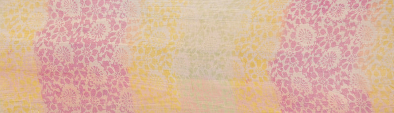Pink Silk Floral Crinkle Yoryu Chiffon Woven Fabric