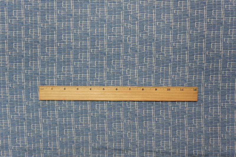 3 1/2 YD PC-Blue Silk Abstract Texture Printed Crepe De Chine Woven Fabric