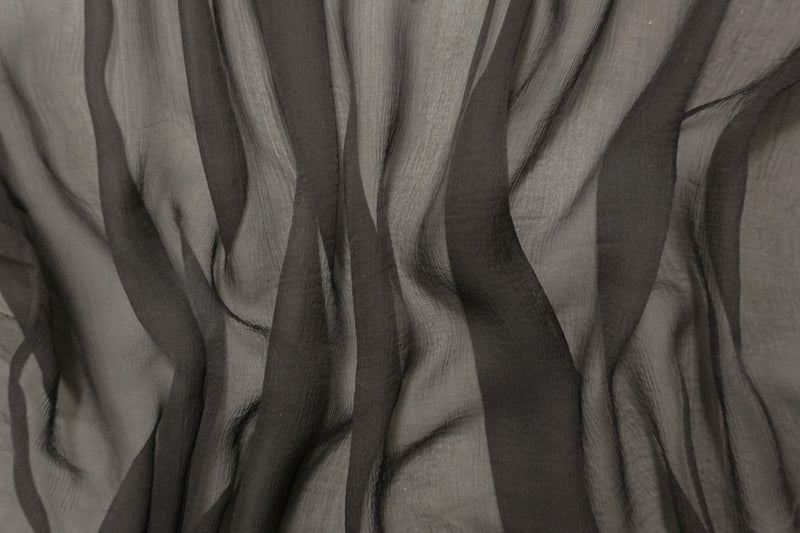 4 YD PC-Espresso Silk Solid Crinkle Yoryu Chiffon Woven Fabric