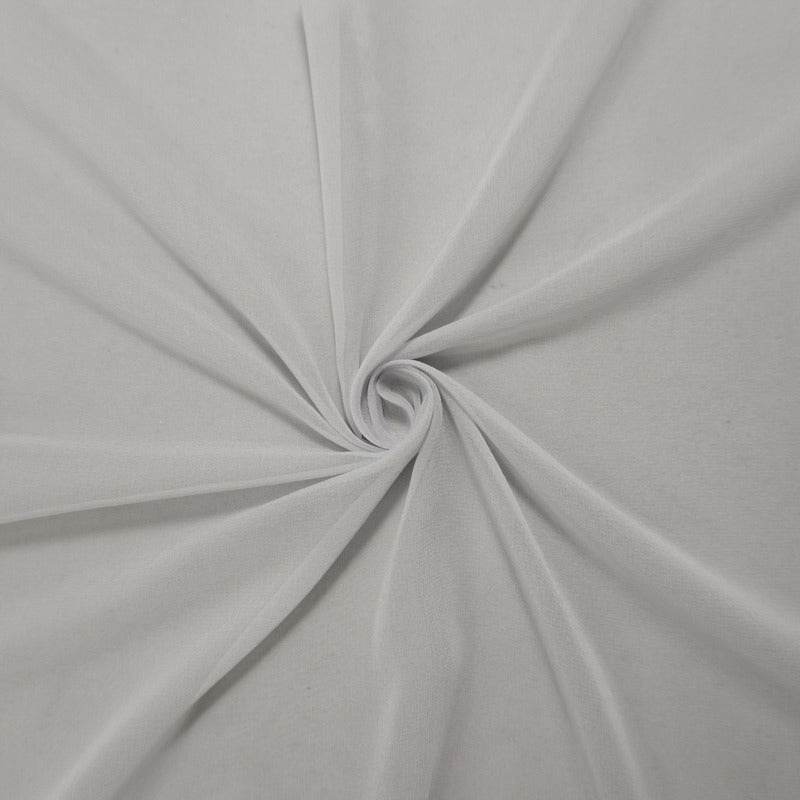 Gray Silk Solid Chiffon Woven Fabric