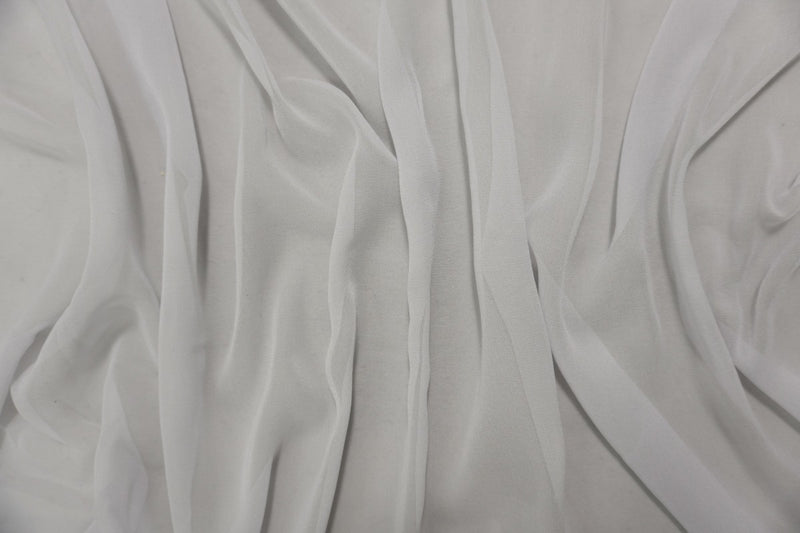 Gray Silk Solid Chiffon Woven Fabric