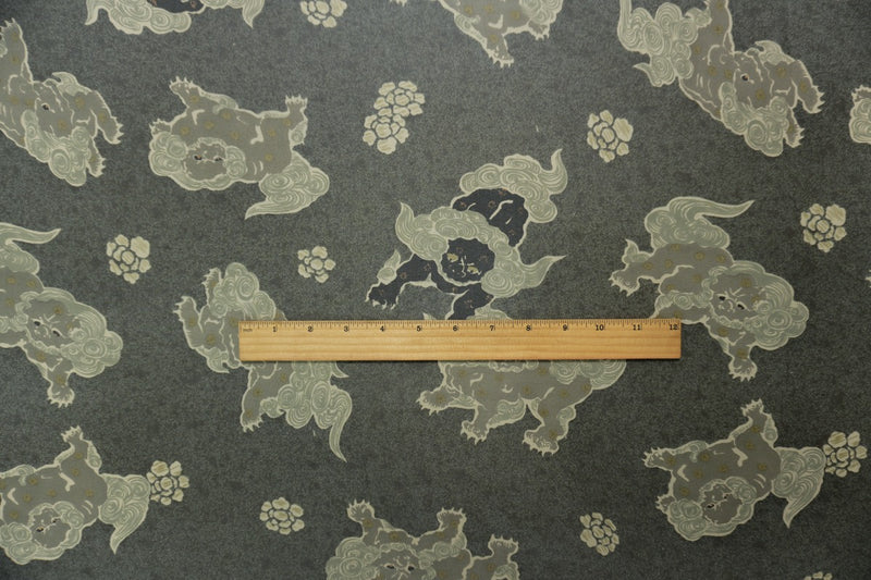Gray Silk Printed Chiffon Woven Fabric