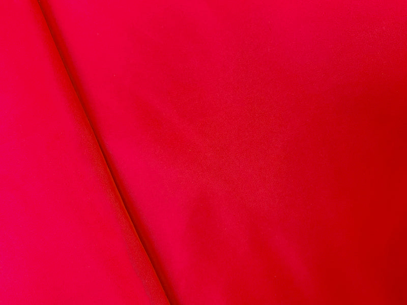 Red Poly Solid Twill Satin Woven Fabric