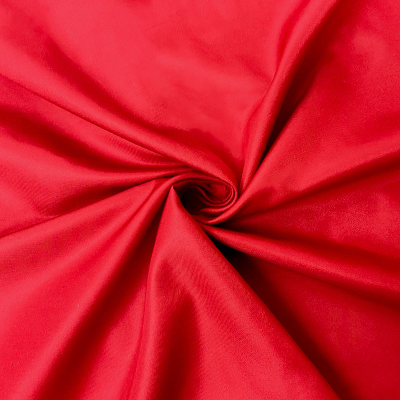 Red Poly Solid Twill Satin Woven Fabric