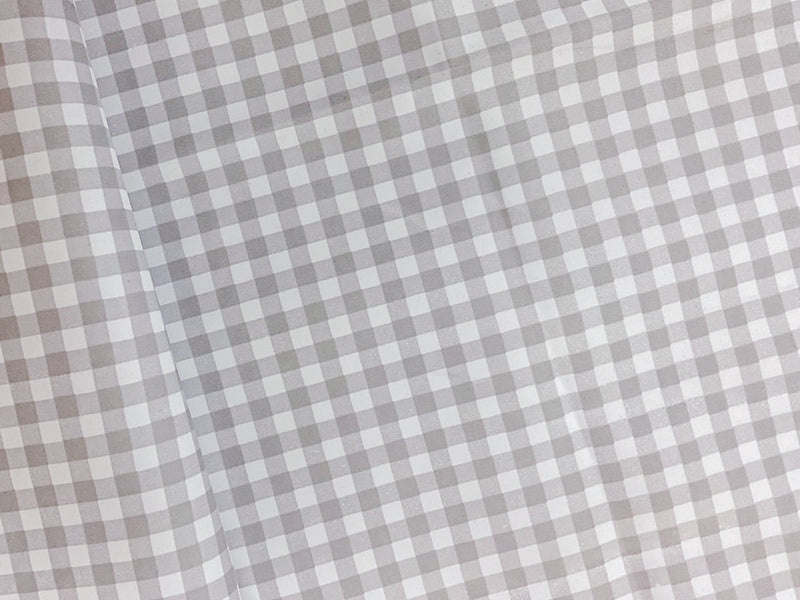 Gray-White Gingham Water Repellent Board Short Woven Fabric