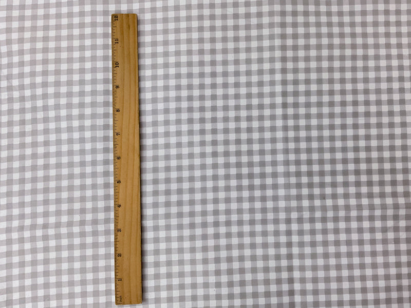 Gray-White Gingham Water Repellent Board Short Woven Fabric