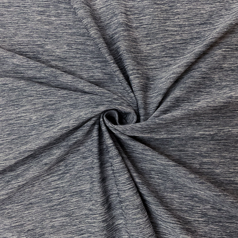 Gray Poly Spandex Stretch Texture Printed Jersey Knit Fabric