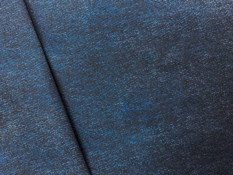 Blue Poly Spandex Stretch Denim Printed Tricot Knit Fabric